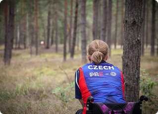 Jana Kosťová in a Czech team jersey